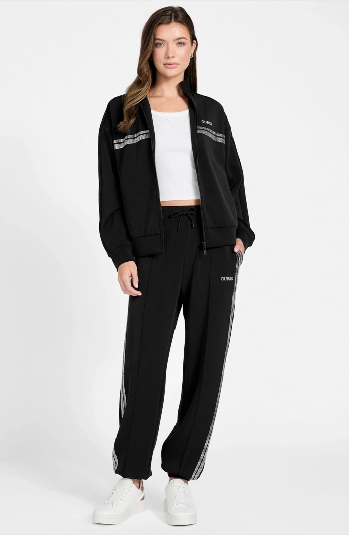 Guess Berthe Manşetli Jogger Kadın Siyah Eşofman Altı V6RB01KCAY2-JBLK