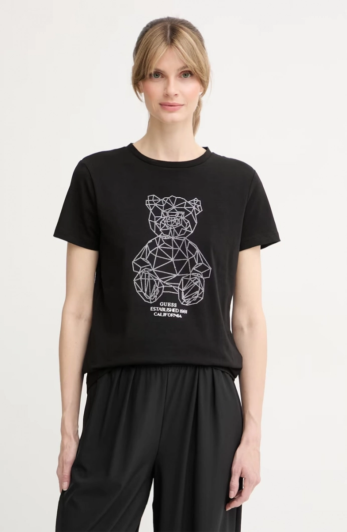 Guess Romy Regular Fit Kadın Siyah T-shirt V6GI12K3325-JBLK
