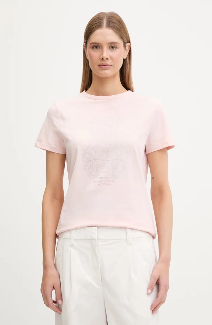 Guess Romy Regular Fit Kadın Pembe T-shirt V6GI12K3325-G63M