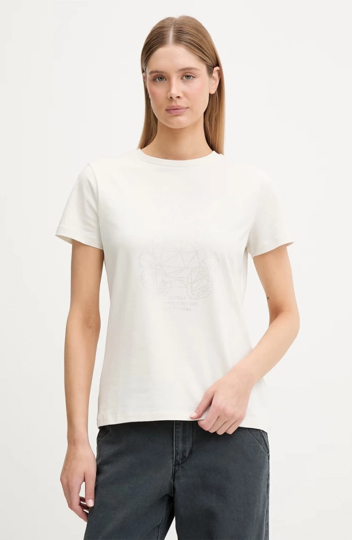 Guess Romy Regular Fit Kadın Beyaz T-shirt V6GI12K3325-G056