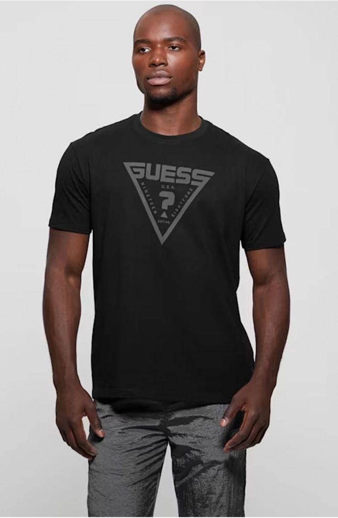 Guess Azha Erkek Siyah Aktif Oversize Fit T-Shirt Z4BI02I3Z14-JBLK