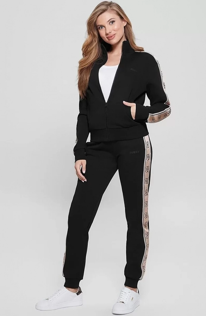 Guess Kadın Siyah Britney Logolu Sweatshirt