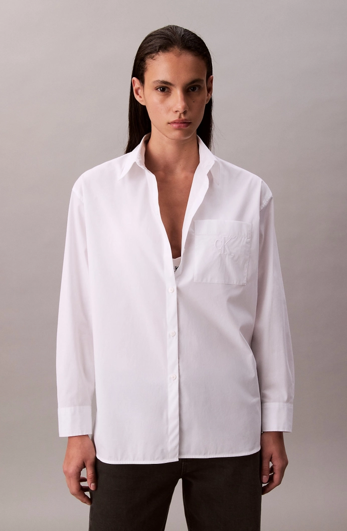 Calvin Klein Essentials Kadın Beyaz Gömlek LV047C143G-YAA