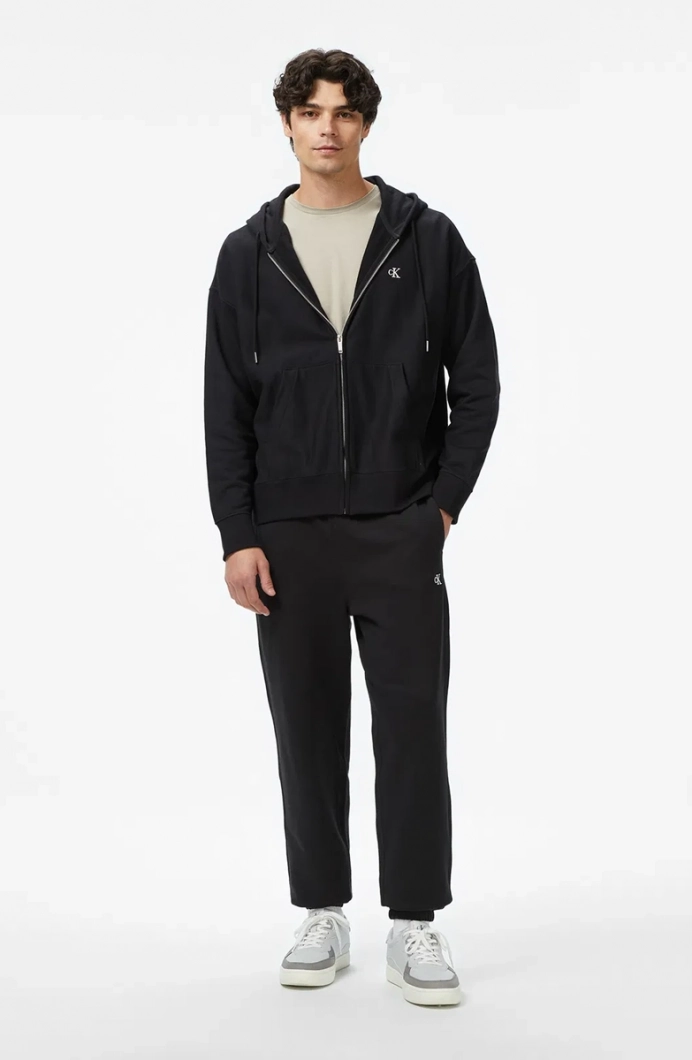 Calvin Klein EU 350 Terry Monogram Erkek Siyah Eşofman Altı LV04RD241G-UB1