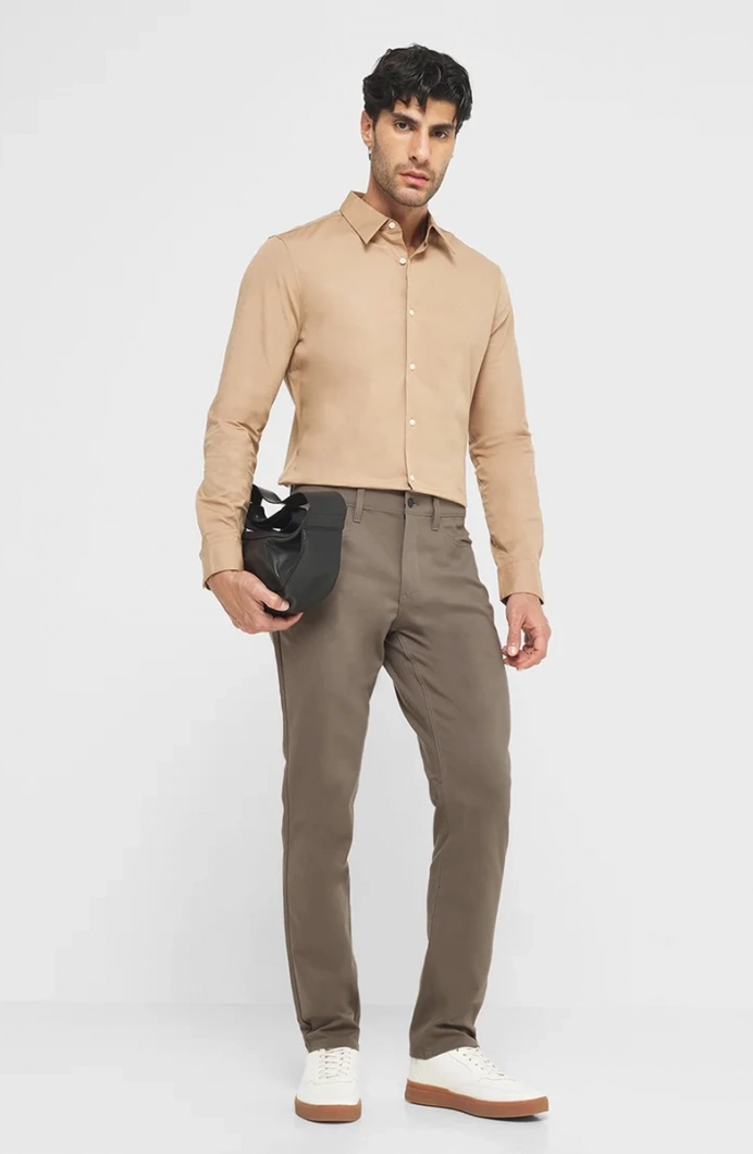 Calvin Klein Stretch 5Pkt Pant Erkek Kahverengi Pantolon LV040VM614-PDK