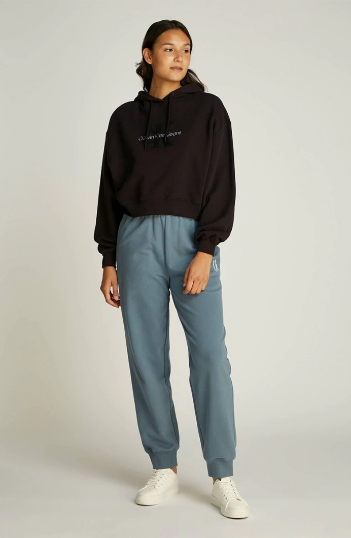 Calvin Klein CHENILLE MONOLOGO HOODIE Kadın Siyah Sweatshirt J20J224170-BEH
