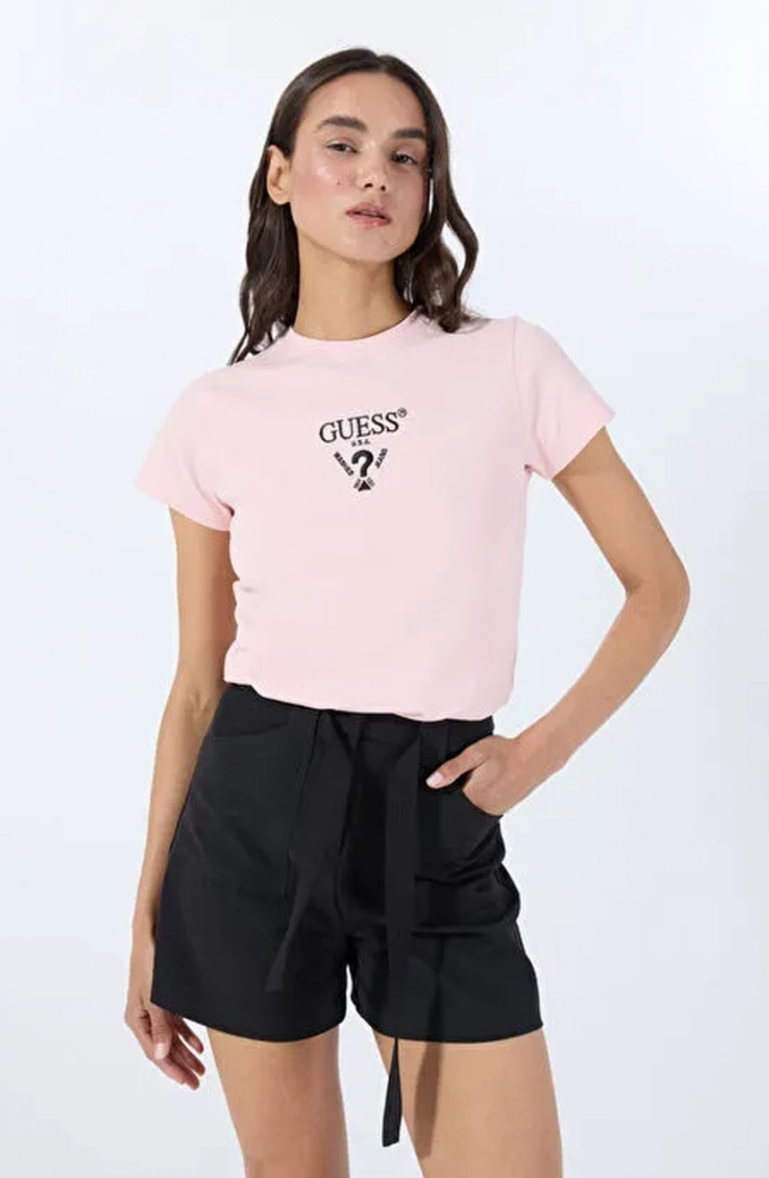 Guess Colette Kısa Kollu Kadın Pembe T-shirt V4YI21KCDH1-LPBS