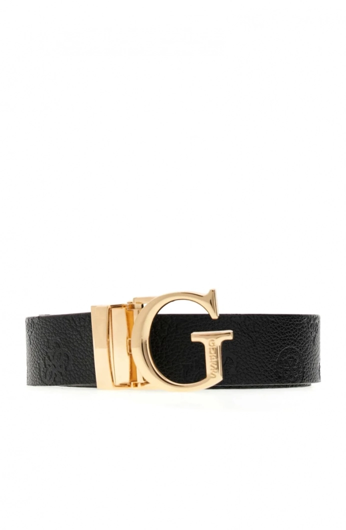 Guess Ella Logolu Ayarlanabilir ve Çift Taraflı Kadın Siyah Kemer BW7861P3430-BBI