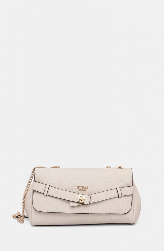 Guess Ella Logolu Dönüştürülebilir Kapaklı Kadın Bej Çapraz Çanta HWPD9746210-BIO