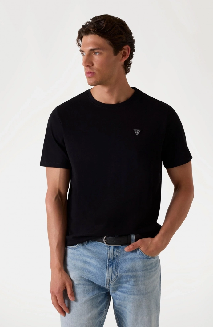 Guess Ss Cn Patch Erkek Siyah Regular Fit T-Shirt M4YI0AKCCM1-JBLK