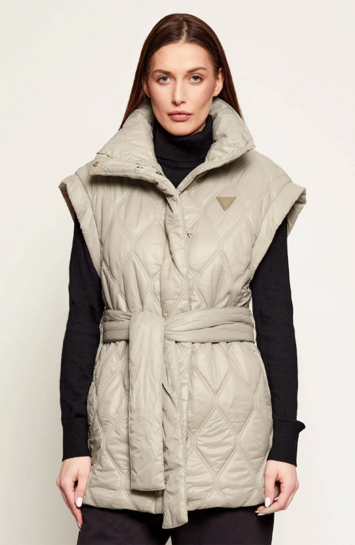 Guess Hilma Kolsuz Şişme Kadın Bej Yelek V6RN01WL832-G1O3