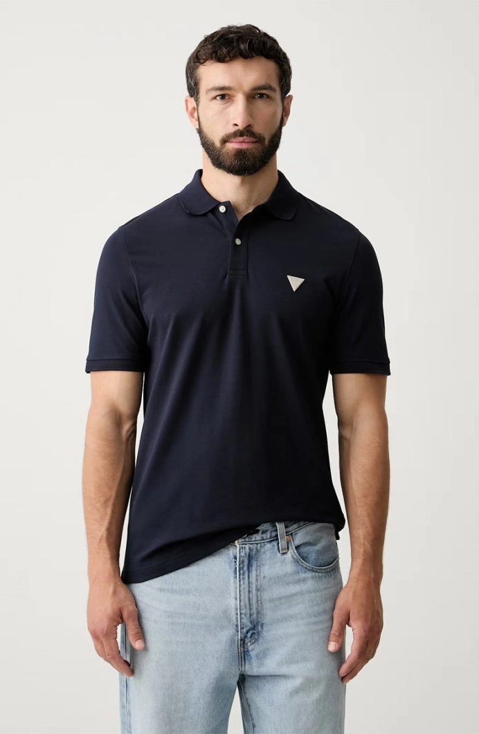 Guess Kısa Kollu Basic Polo Erkek Lacivert Polo T-shirt M6YP60K4388-G7V2