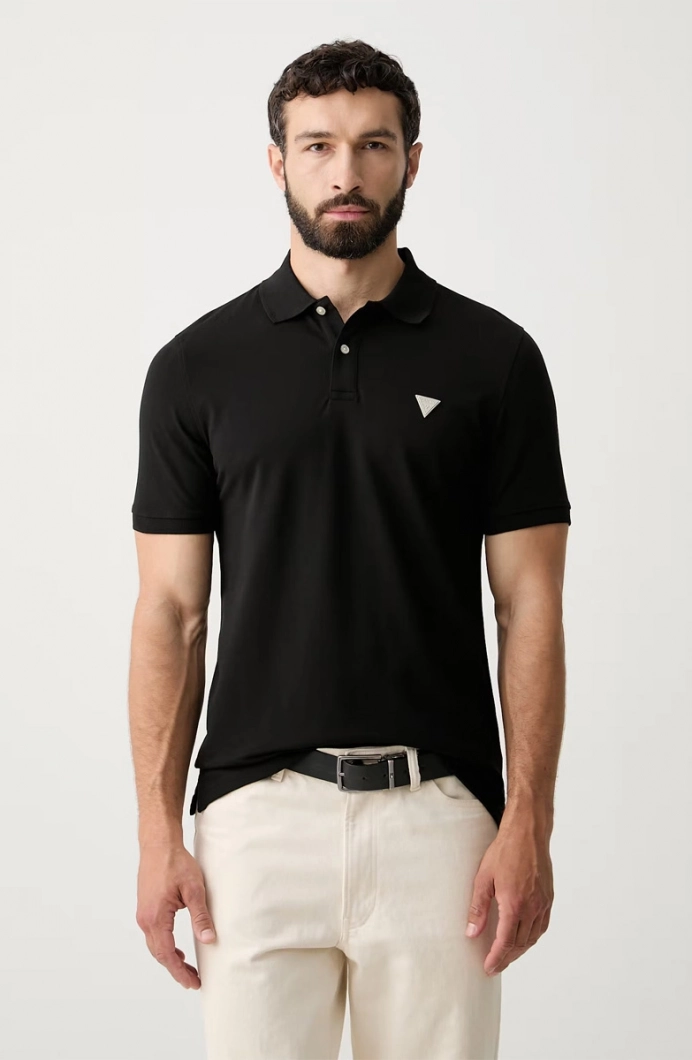 Guess Kısa Kollu Basic Polo Erkek Siyah Polo T-shirt M6YP60K4388-JBLK
