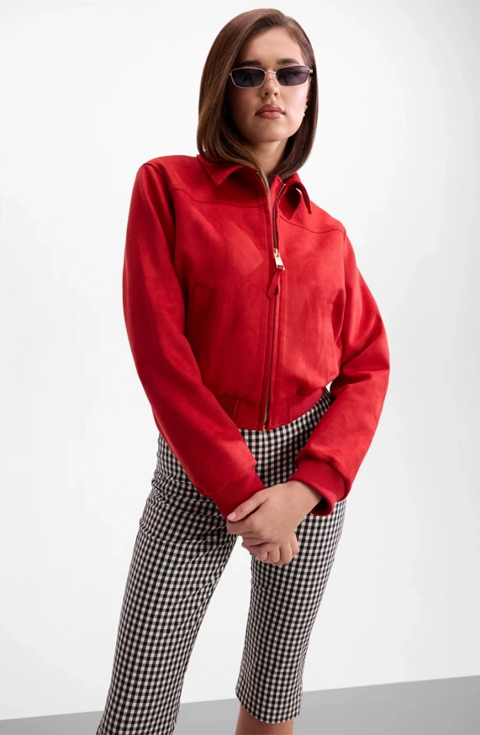 Guess Marilyn Süet Bomber Kadın  Ceket W6GL54W5163-G532