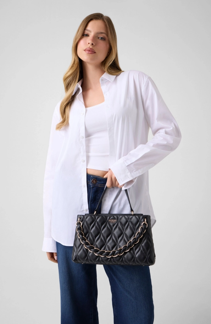 Guess Maxine 2 Bölmeli Kadın Siyah El Çantası HWQG9733050-BLA