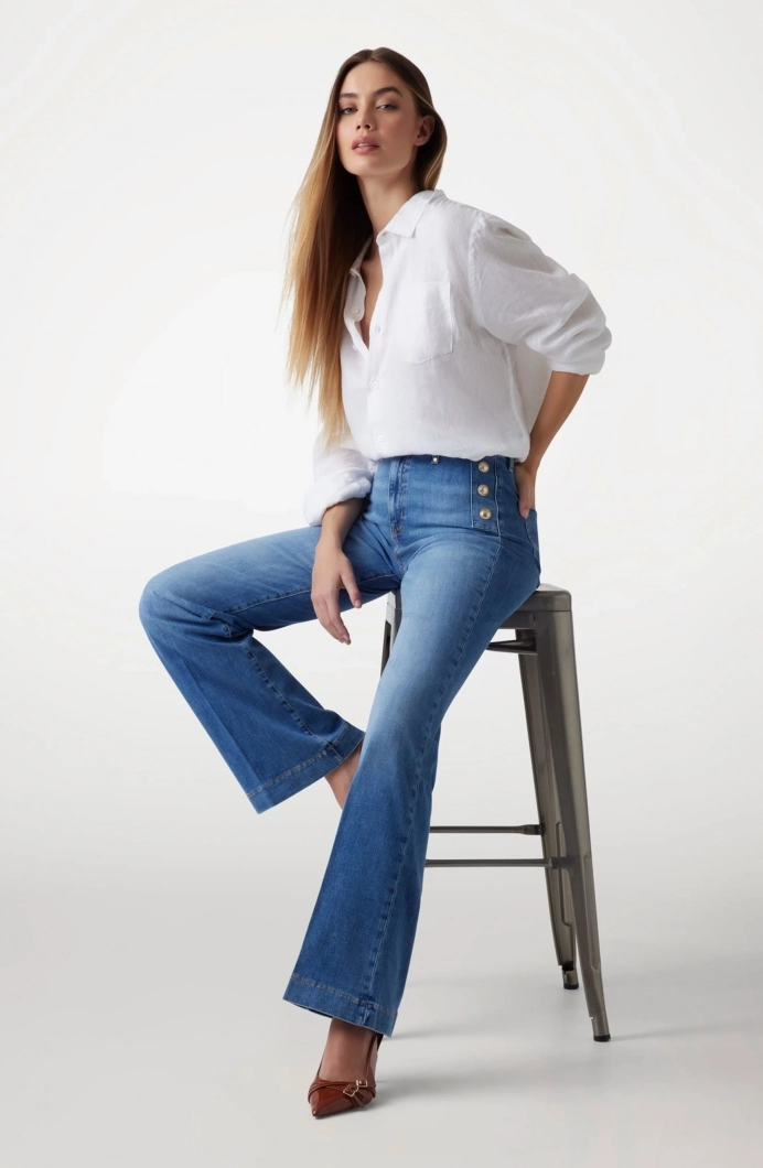 Guess New Faye Kadın Mavi Jeans W5GA0PD5Q01-S1ML