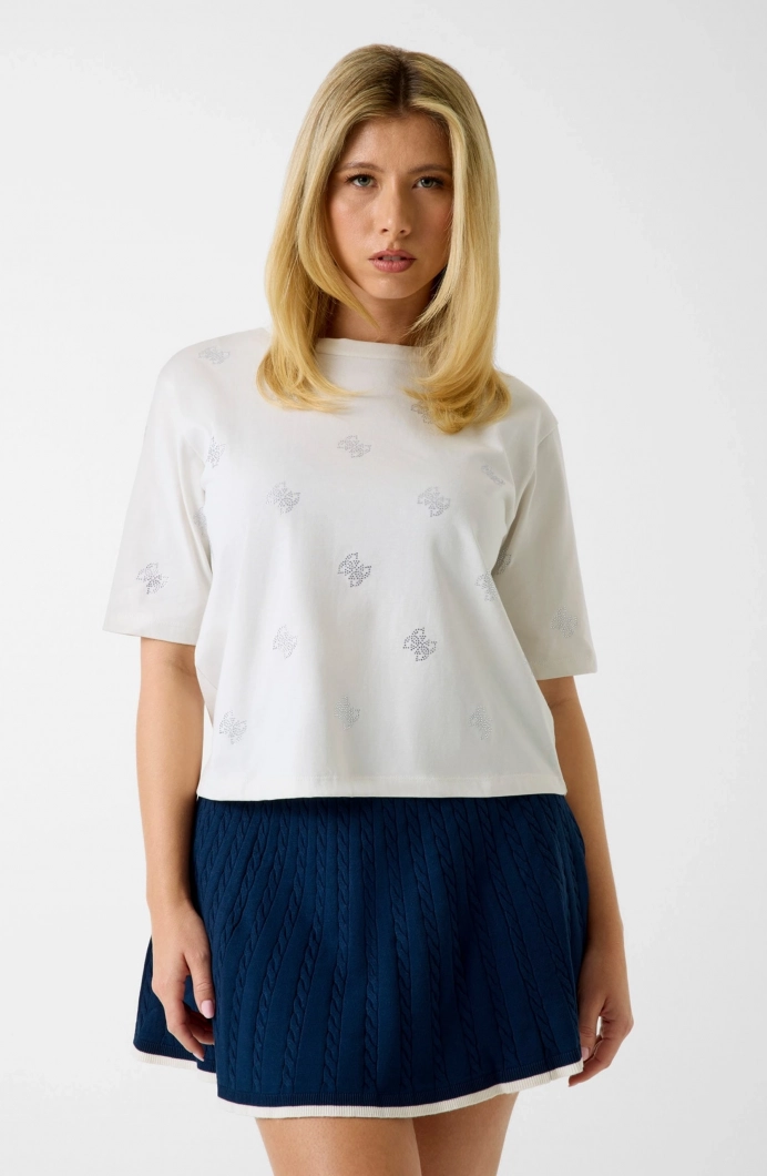 Guess Silvy Boxy Fit Kadın Beyaz T-shirt V6GI18K2985-G056