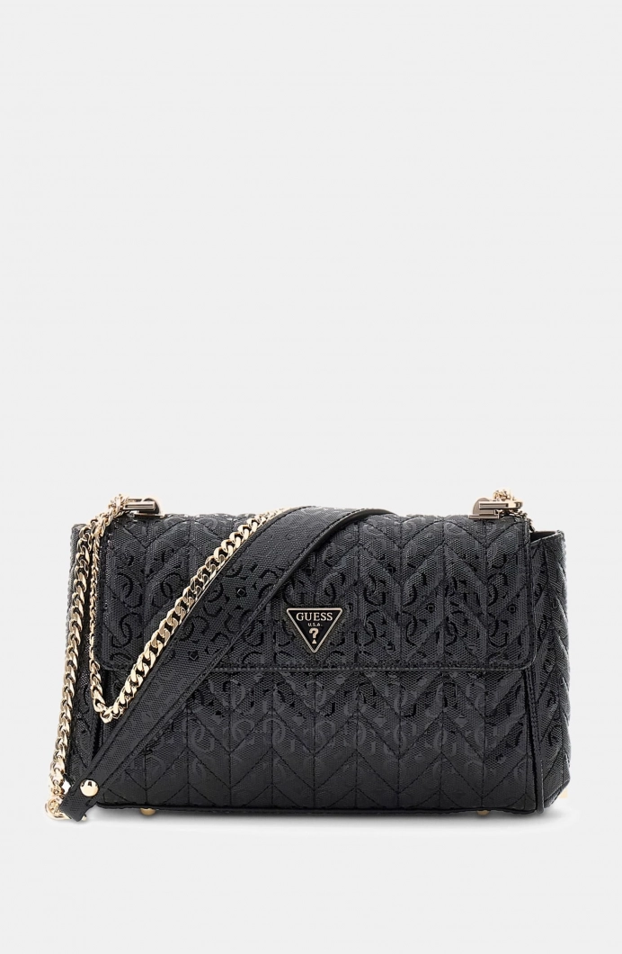 Guess Stacey Dönüştürülebilir Kapaklı Kadın Siyah Çapraz Çanta HWGG9741210-BLA