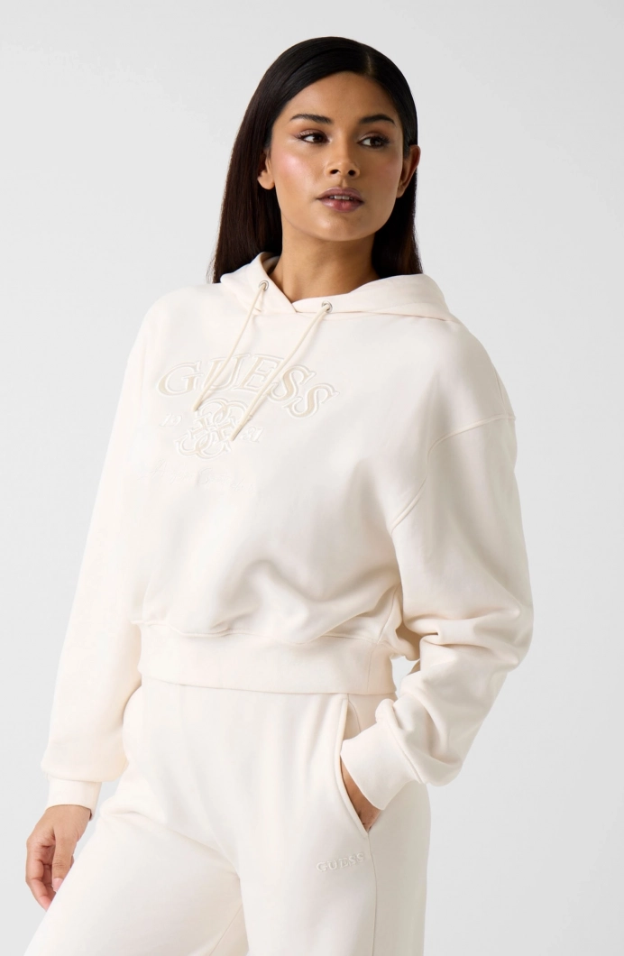 Guess Yayoi Kapüşonlu Kadın Beyaz Sweatshirt V6RQ03KD761-G012