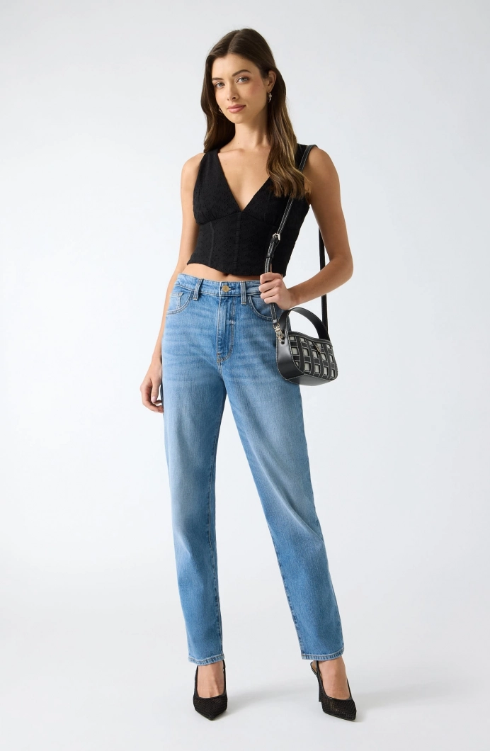 Guess Newy Kadın Mom Fit Jean