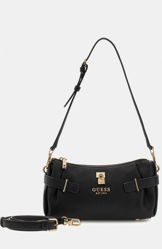 Guess Yesba Mini Üstten Fermuarlı Kadın Siyah Omuz Çantası HWBG7833720-BLA
