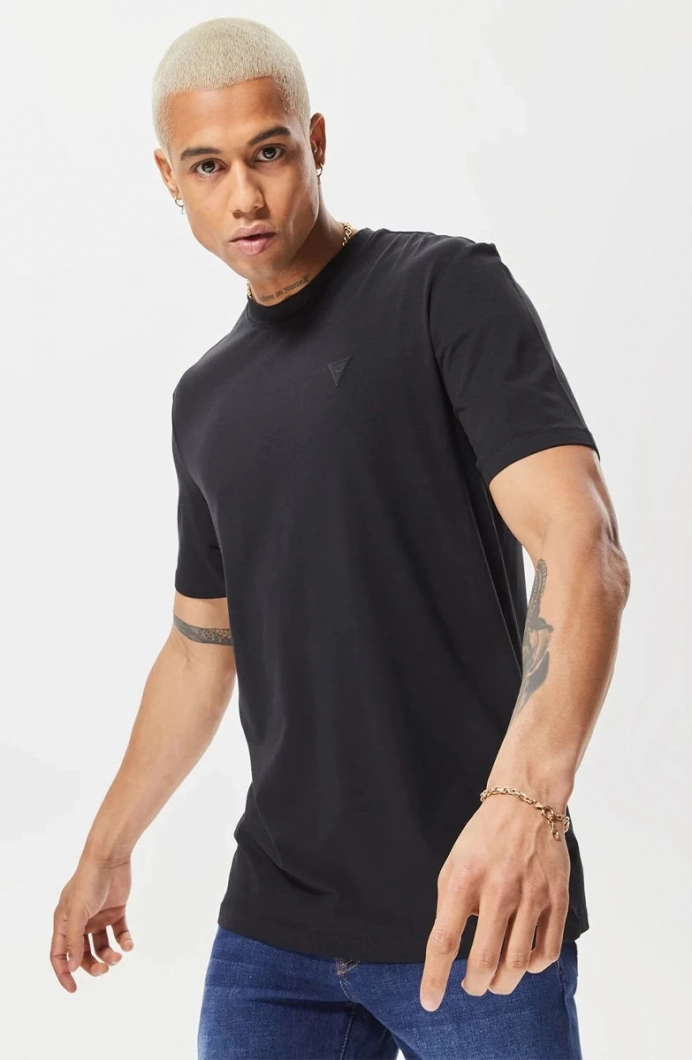Guess HEDLEY SS T-SHIRT Erkek Siyah T-shirt Z2YI12JR06K-JBLK