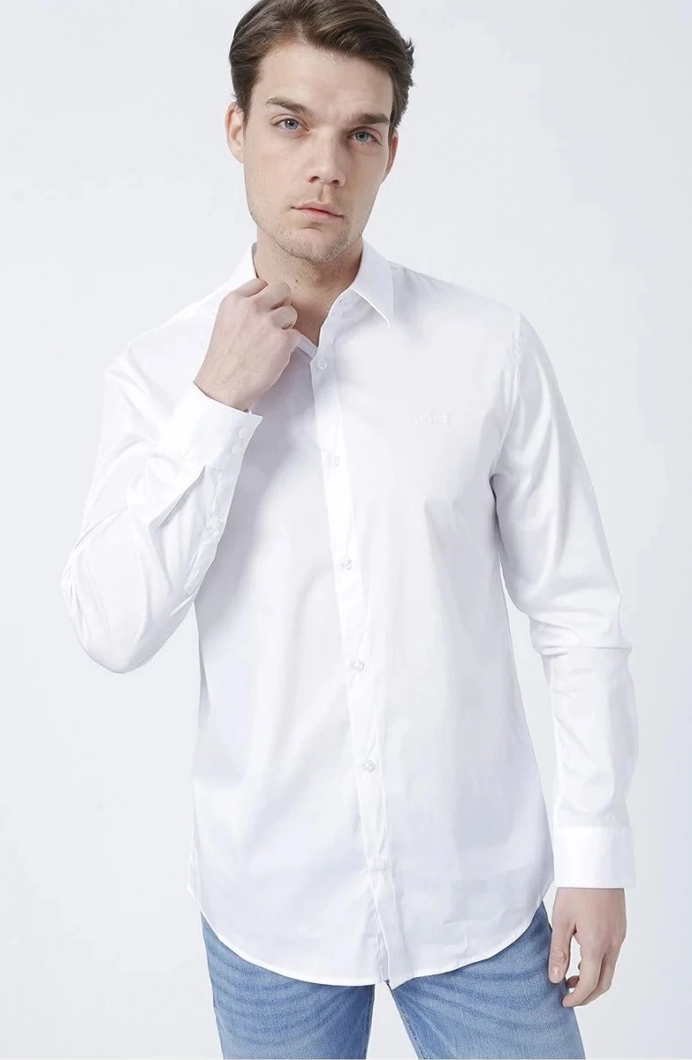 Guess LS SUNSET SHIRT Erkek Beyaz Gömlek M1YH20W7ZK1-G011