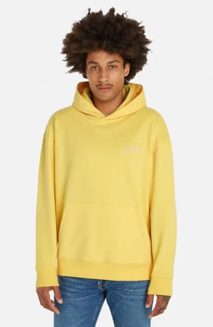 Tommy Hilfiger TJM RLX SIGNATURE HOODIE EXT Erkek Sarı Sweatshirt DM0DM17990ZHO