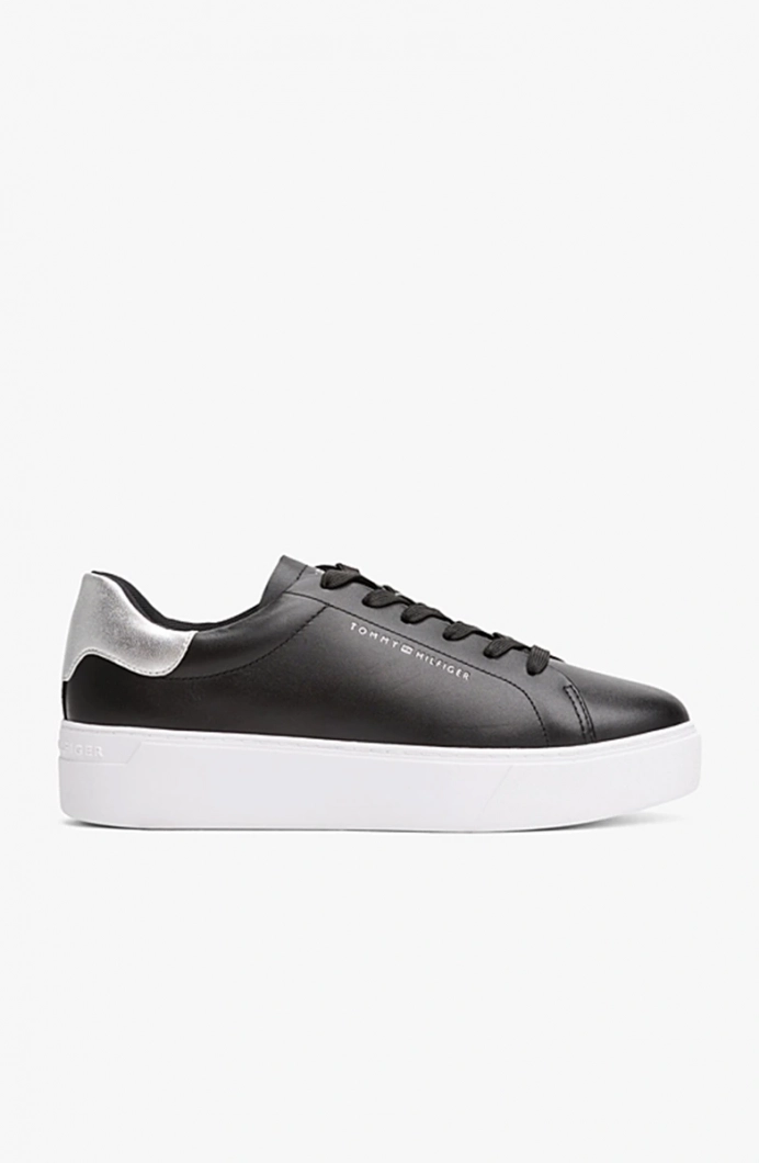 Tommy Hilfiger Kadın Klasik Platformlu Kort Tarzı Siyah Sneaker FW0FW08756BDS