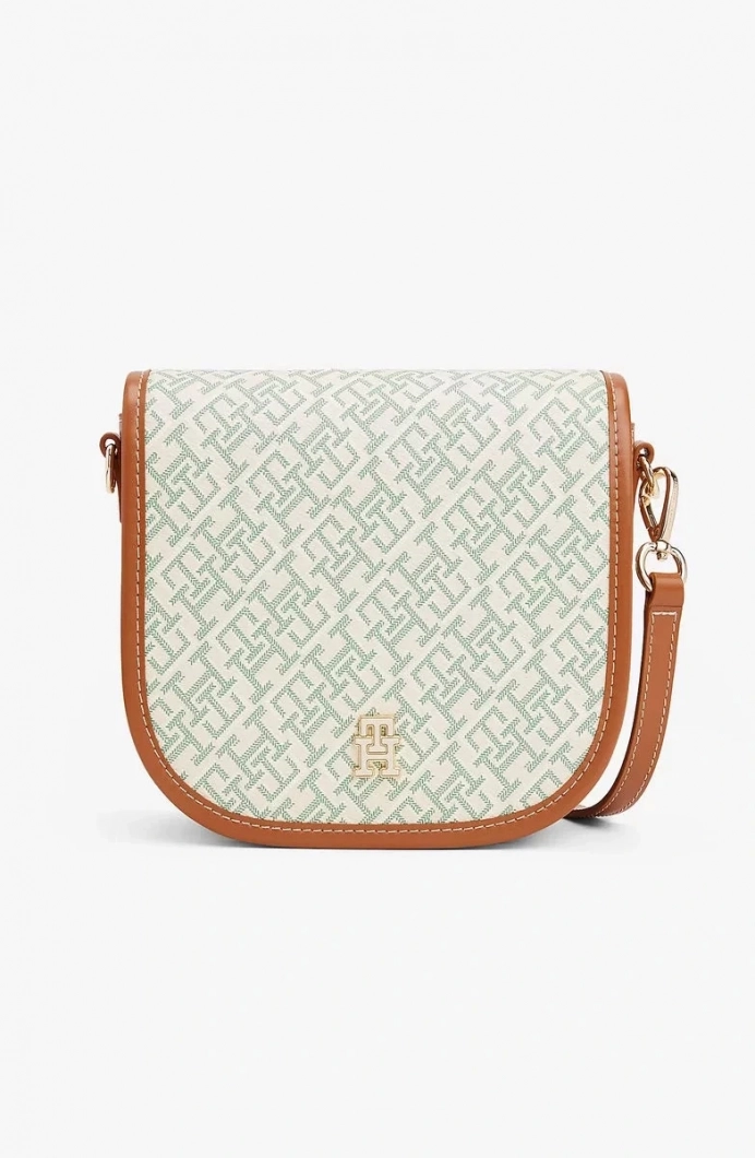 Tommy Hilfiger TH MONOPLAY LEATHER SADDLE BAG Kadın YEŞİL Çapraz Çanta AW0AW17414L3H