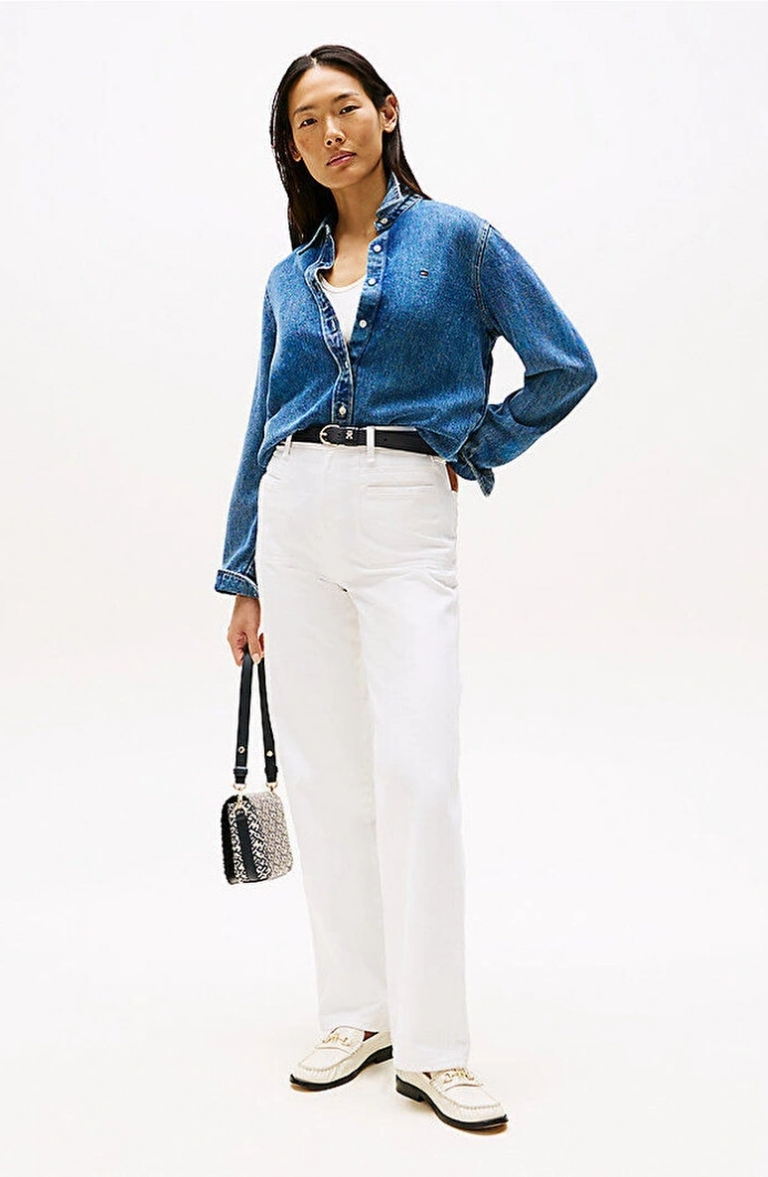 Tommy Hilfiger Lana Normal Kesim Denim Kadın Gömlek WW0WW472191A5