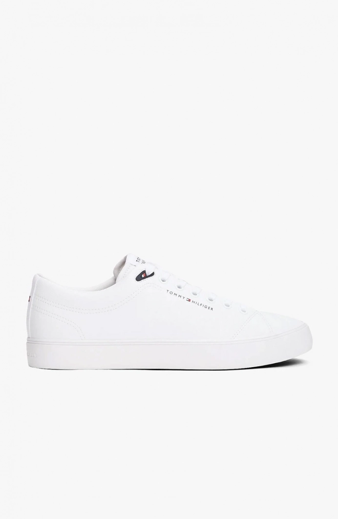 Tommy Hilfiger TH HI VULC CORE LOW LTH II ESS Erkek Beyaz Sneaker FM0FM05511YBS