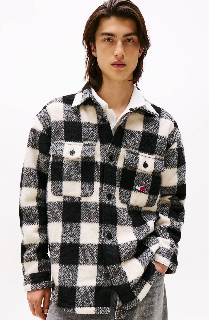Tommy Hilfiger TJM Ekoseli Erkek Siyah Gömlek DM0DM22013BDS