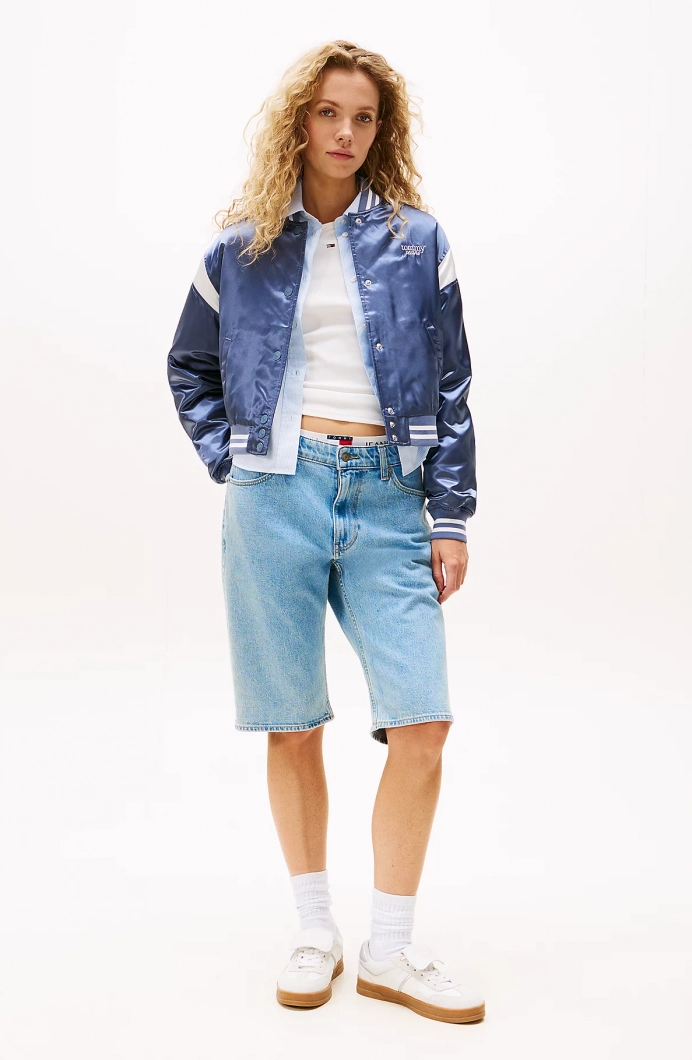 Tommy Hilfiger TJW SCRIPT VARSITY JACKET Kadın Mavi Ceket DW0DW20960PO6