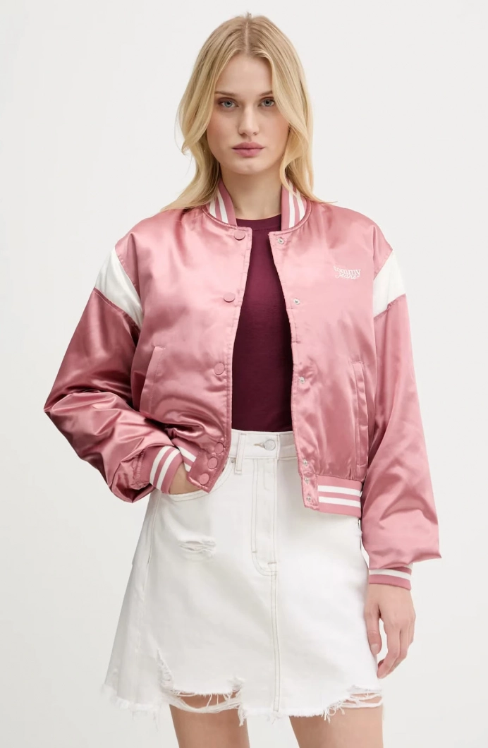 Tommy Hilfiger TJW SCRIPT VARSITY JACKET Kadın Pembe Ceket DW0DW20960TI0