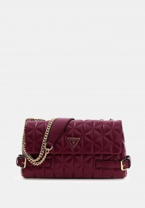 Guess Paisleigh Dönüştürülebilir  Askılı Kapaklı Kadın Bordo Çapraz Çanta HWQG9883210-BUR