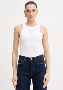 Guess Kolsuz Yuvarlak Yaka Guendalina Kadın Beyaz Atlet  W6RP39KD092-G011