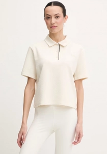 Guess Clara Kutulu Kesim Polo Yakalı Kadın Beyaz Polo T-shirt V6GP12K3044-G047