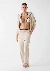 Guess GuessxNS Kadın Krem Pantolon W6GB29K3282-A115