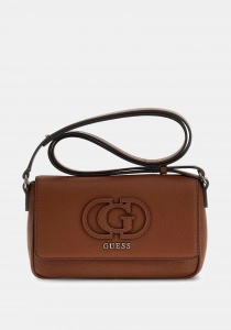 Guess Isola Dönüştürülebilir Kapaklı Çapraz Askılı Kadın Kahverengi Omuz Çantası HWBG9905210-COG