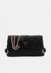 Guess Paisleigh Dönüştürülebilir  Askılı Kapaklı Kadın Siyah Çapraz ÇantaHWQG9883210-BLA