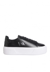 Calvin Klein Flatform Bağcıklı Deri Kadın Siyah Sneaker YW0YW01928-BEH
