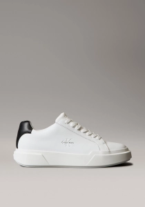 Calvin Klein Kalın Tabanlı Bağcıklı Deri Erkek Sneaker YM0YM01344-01W
