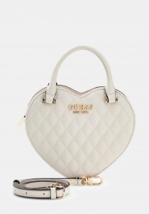 Guess Atabey Kalp Şekilli Kadın Beyaz Çapraz Çanta HWQG9894770-OFF