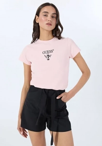 Guess Colette Kısa Kollu Kadın Pembe T-shirt V4YI21KCDH1-LPBS