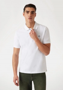 Guess Washed Erkek Beyaz Slim Fit Polo T-Shirt M2YP24KC9T1-G011