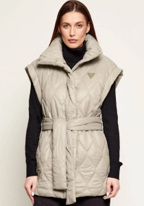 Guess Hilma Kolsuz Şişme Kadın Bej Yelek V6RN01WL832-G1O3
