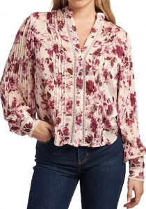 Guess Yeni Josette Uzun Kollu Kadın Pembe Gömlek W5RH16WDW82-PM6I