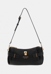 Guess Yesba Mini Üstten Fermuarlı Kadın Siyah Omuz Çantası HWBG7833720-BLA