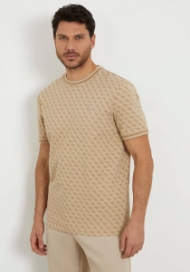 Guess Marshall Erkek Bej Aktif Regular Fit T-Shirt Z2YI05J1314-P13W